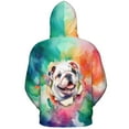 thumbnail image 2 of Funny Watercolor Adorable Bulldog Peeking Through Torn Paper Effect All Over Print 3D Hoodie Unisex Merch Hoodies Dog Lover Gifts Idea - 00026, 2 of 6