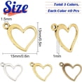 thumbnail image 2 of 1 Box 120Pcs 3 Colors Tibetan Style Hollow Heart Charms Love Charms Bulk Heart Charms for Jewelry Making Valentine's Day Charms Bracelets Necklaces Earrings Supplies DIY Craft Adult Women, 2 of 9