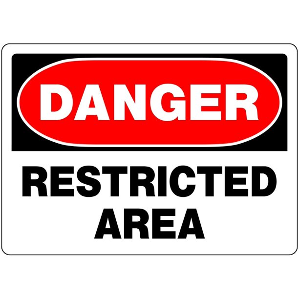 Danger Restricted Area Industrial Sign 10 X 14 Inch Durable Aluminum Bold Red Black 8458 Pack Of 3 Metal Signs Walmart Com Walmart Com