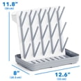 thumbnail image 2 of Tooloton 20-Hook Baby Bottle Drying Rack, Space Saving Countertop Organizer, White and Gray, 2 of 7