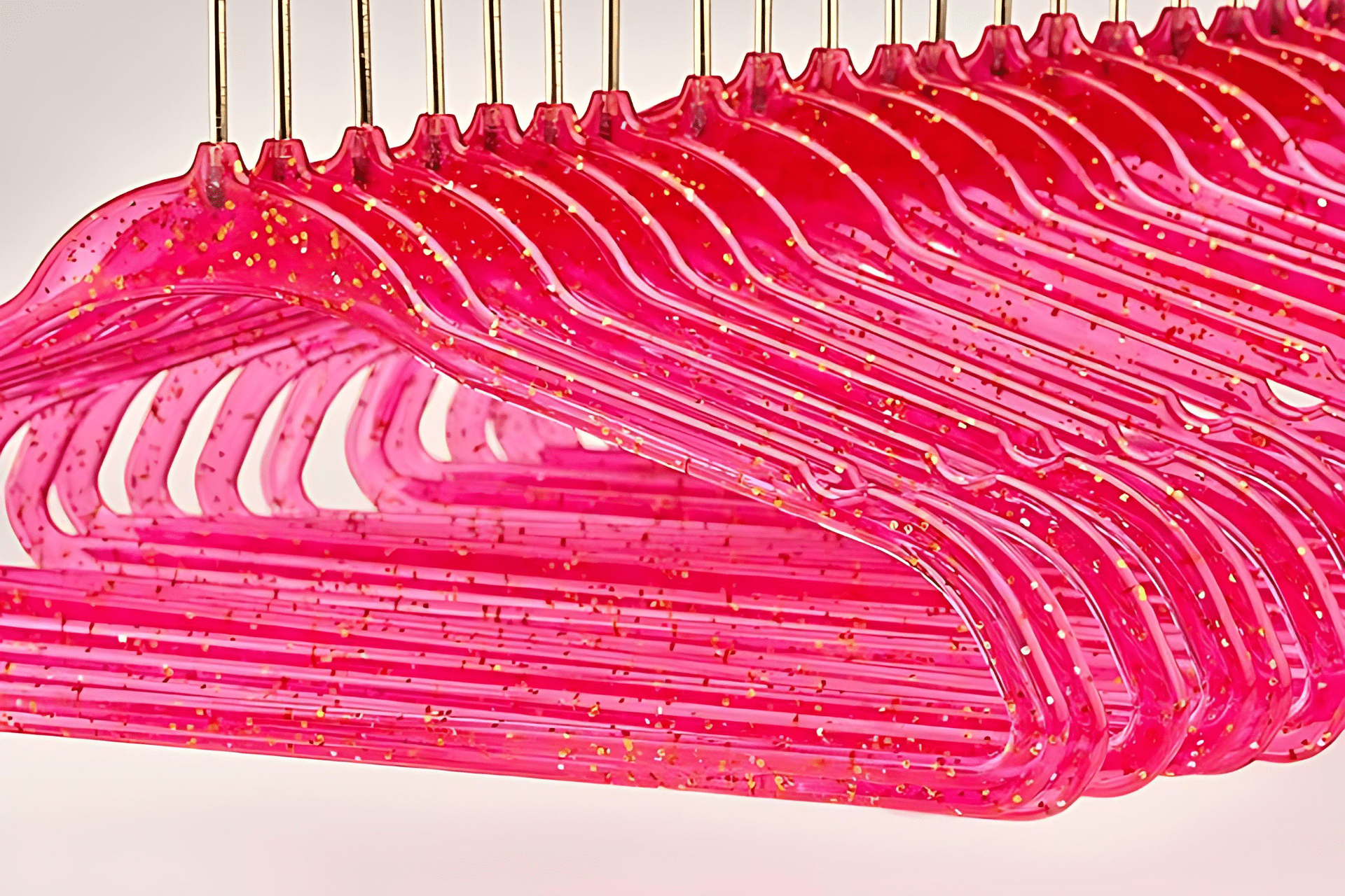 Concepts Kids Hangers, Hot Pink Glitter Toddler Hangers with Gold Hook - Space-Saving Clothes Hanger, 60-Pack