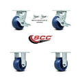 thumbnail image 2 of 4 Inch Solid Polyurethane Caster Set with 2 Brakes/Swivel Lock 2 Rigid SCC, 2 of 2