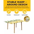 thumbnail image 2 of Summer Lemon Rectangle Tablecloth, Waterproof Elastic Fitted Table Covers for 6 Foot Tables, 32x72inch Decorative Tablecloths for Picnic, Camping, Indoor, Outdoor, Watercolor Fruits Green Leaf Vase, 2 of 6