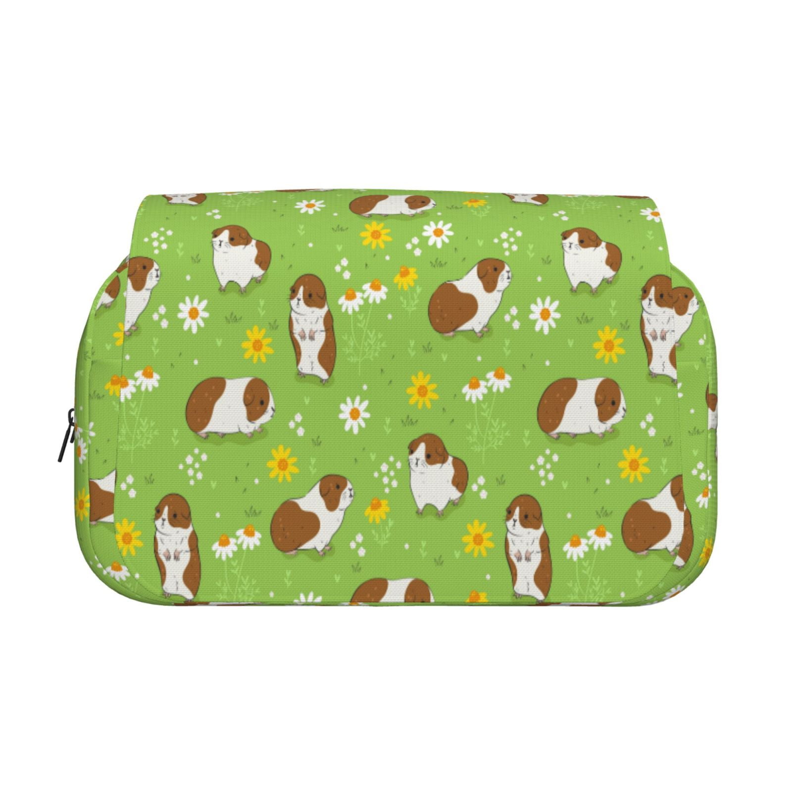 Rateoe Guinea Pigs Pattern Double Clamshell Pen Case, Storage Organizer with Two Zipper Compartments– Holds Up to 50 Pencils & Pens