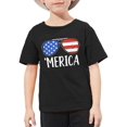 thumbnail image 1 of Toddler American Flag T-Shirt for Boys Girls Love Graphic Tee 4th of July Shirt Kids Patriotic Heart Tee Tops, 1 of 6