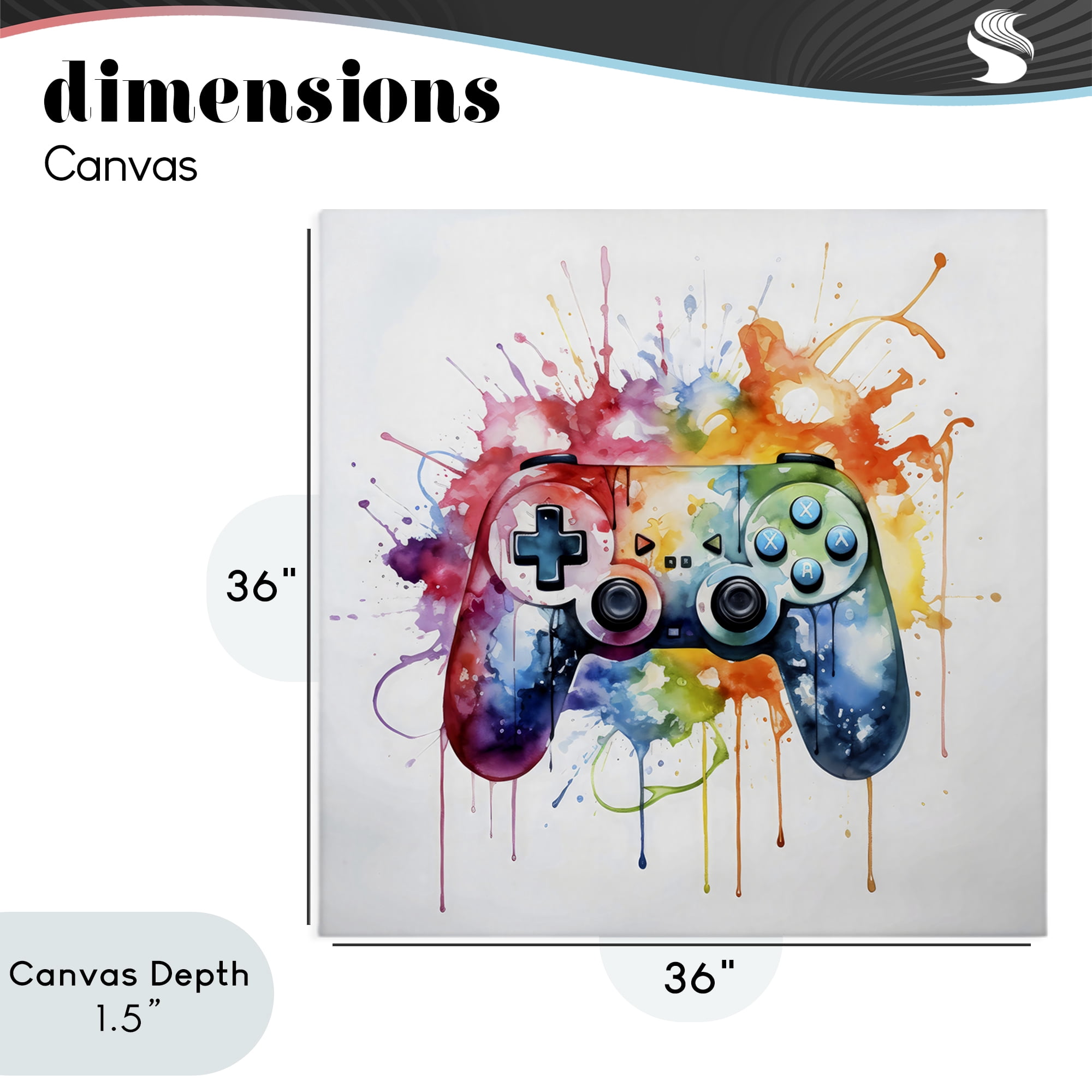 Stupell Industries Colors of Gaming Splatter Canvas Wall Art, design by Creative Studio
