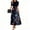 Dark Blue, variant on Women's Patriotic Star Print T-Shirt Patchwork Maxi Dress, Elegant Summer Holiday Beach Long Dress with & Belt for 4th of July ,Blue S