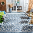 thumbnail image 2 of Safavieh Courtyard Nanda Botanical Indoor/Outdoor Area Rug, Blue/Natural, 6'7" x 6'7" Square, 2 of 17