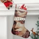 thumbnail image 2 of Billie Eilish Tema: Calcetines de Navidad, fino lino blanco para colgar en escaleras y chimenea, decoración navideña para el hogar, regalo de Navidad. 45cm × 32cm, 2 of 5
