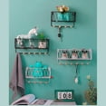 thumbnail image 5 of IBASETOY White Storage Rack with Hooks Wall Mounted Hanging Holder for Books Plants and Small Ornaments, 5 of 8