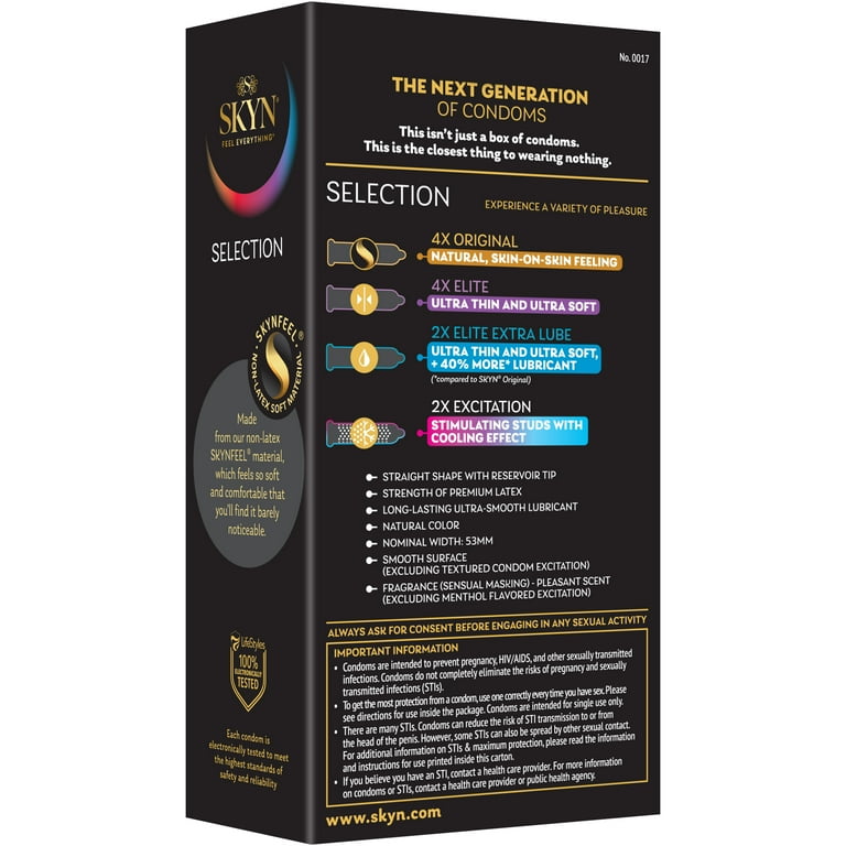 SKYN Selection Variety Pack Non-Latex Condoms, 12 Count - Walmart.com
