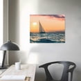 thumbnail image 4 of Nawypu  Beach Picture Sunset Canvas Art: Seascape Painting with Sailboat &amp; Coastal Conch Artwork Wall Art for Bedroom, 4 of 6