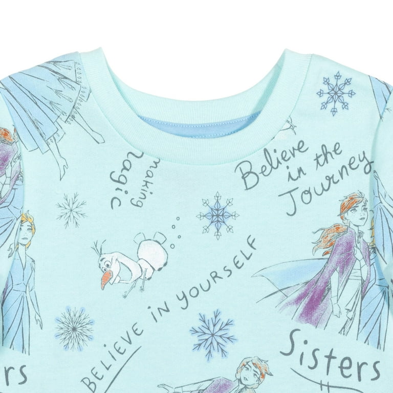 Disney Frozen Elsa Princess Anna Olaf Toddler Girls Sweatshirt Blue 4T 
