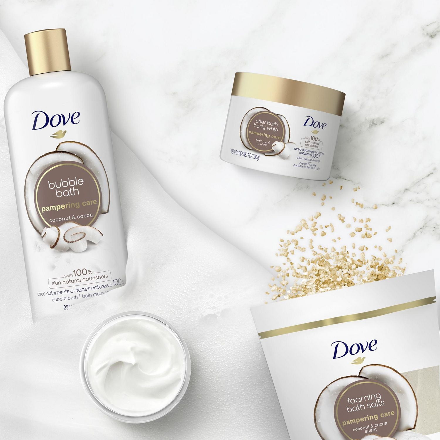 Bain Moussant Dove Noix de coco et Cacao