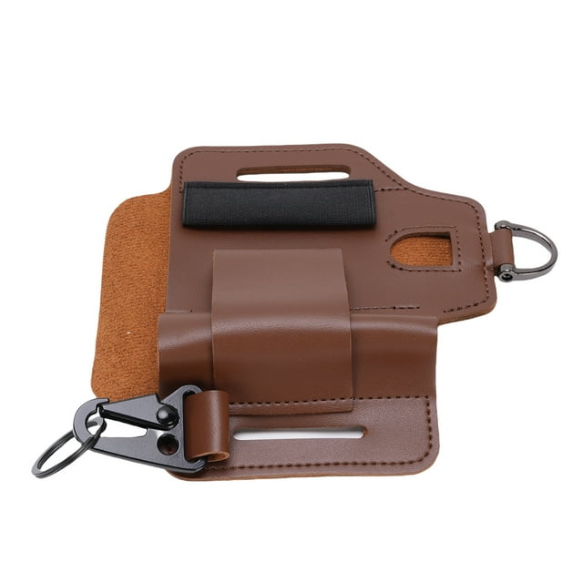 Leather Tool Sheath Multifunctional PU Leather Organizer for Camping Hiking Outdoor Activities with Flashlight Belt Attachment Tool Storage