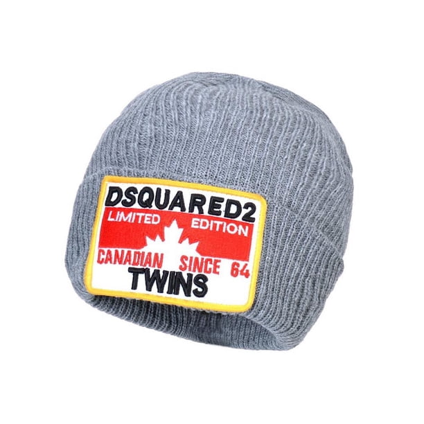 Gorro de punto DSquareds, unisex, gris, anime, para invierno