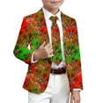 thumbnail image 4 of MUXiin Boys Jacket Christmas Suit for Boy Christmas Snowflake Print Blazer, Festive Casual Suit for Holiday Party,Watermelon Red,7-8 Years, 4 of 5