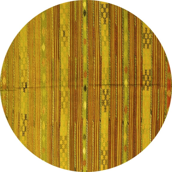 Ahgly Company Indoor Round Southwestern Yellow Country Area Rugs, 8' Round