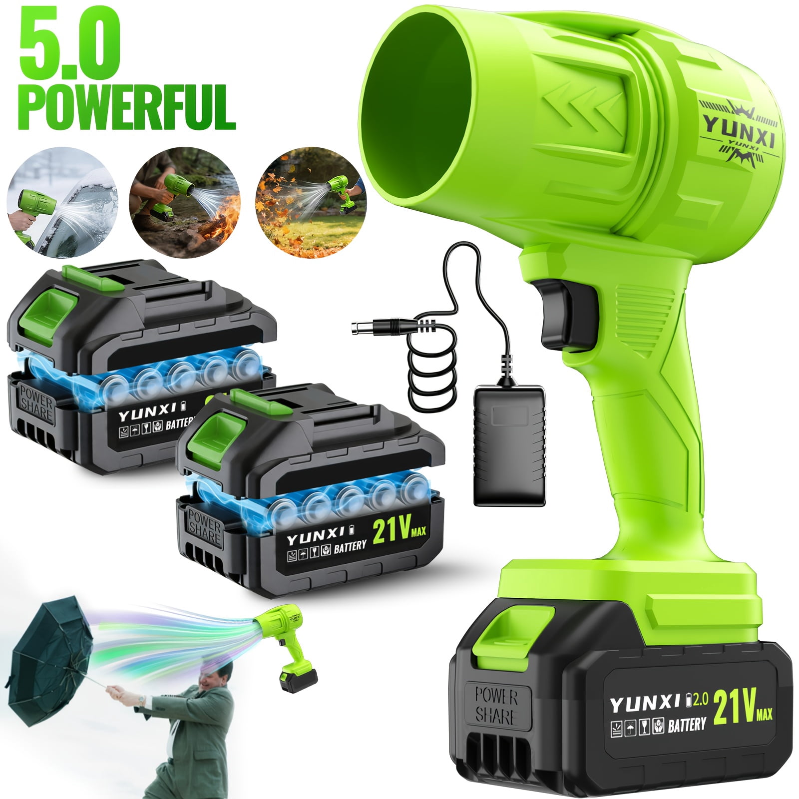 DGB Cordless High-Speed Blower, Portable Rechargeable Leaf Blower with Ergonomic Handle, Variable Speed, Lightweight Electric Blower for Yard Maintenance, Workshop & Outdoor Cleaning