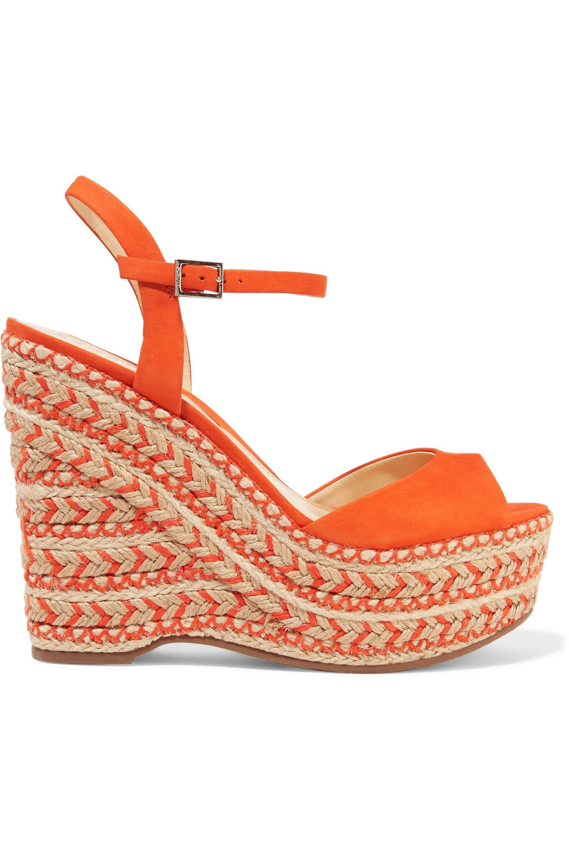 Schutz Shoes - Schutz Veridiane Autumn Orange Platform Two Tone Braided ...