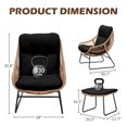 thumbnail image 3 of Tappio Chaise Lounge Chair Outoodr Indoor Wicker Egg Chair with Ottoman, Oversized Stationary Patio Lounge Chair Rattan Lazy Recliner with Thicken Cushions and Footrest, 330 lb Capacity, Black, 3 of 9