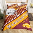 thumbnail image 2 of YST Football City Twin Bedding Set American Football Birthday Gifts Duvet Cover Men Kids Sports Football Fans Comforter Cover Geometry Striped Bed Set 2Pcs,Brick-Red Yellow(Washington) (No Comforter), 2 of 5