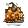 thumbnail image 6 of Halloween Decorations Qwtwty Halloween Pumpkin House And Witch Romantic Scene Flat Acrylic Table Decoration, 6 of 9
