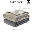 thumbnail image 2 of Cozy Tyme Chike Weighted Blanket - 25 Pound Quilted Cover 72"x 80" Taupe, 2 of 10