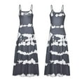 thumbnail image 2 of Fangasis Women Long Dress V Neck Maxi Dresses Tie Dye Sundress Ladies Casual Slip Beach Gray L, 2 of 7