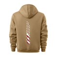 thumbnail image 5 of Flag Print Zip-Up Hoodie for Men, Big & Tall Casual Pullover for Sports, Fall Spring Patriotic Streetwear,Khaki,M, 5 of 5