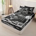 thumbnail image 2 of Castle Fairy Edgy ATV Art Zipper Full Size Comforter Sets with Fitted Sheet and 2 Pillowcases,Monochrome Off-Road Print Zipper Bedding Set for Bedroom,Black,4pcs,Black Reversible, 2 of 6