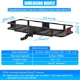 thumbnail image 2 of Heavy Duty Folding Hitch mount Cargo Carrier Load Capacity 500 Lbs 60" X 20" X 6" Trailer Fold up Luggage Basket with Stablizer Waterproof Bag Net Ratchet Straps Combination Lock for SUV Pickup, 2 of 6