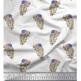 thumbnail image 1 of Soimoi Poly Georgette Fabric Leaves & Floral Block Print Sewing Fabric Yard 52 Inch Wide, 1 of 3