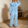 thumbnail image 6 of DIOAZUD Women's Fuzzy Fleece Onesie Pajamas Hooded Zip up Sleepwear Jumpsuit with Pockets Soft Cozy Warm Lounge Wear, 6 of 7
