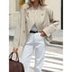 thumbnail image 4 of Gabardina Corta para Mujer, Abrigo Holgado de Larga con Solapa y Doble Botonadura, Ropa de Abrigo de Moda Caqui M, 4 of 7