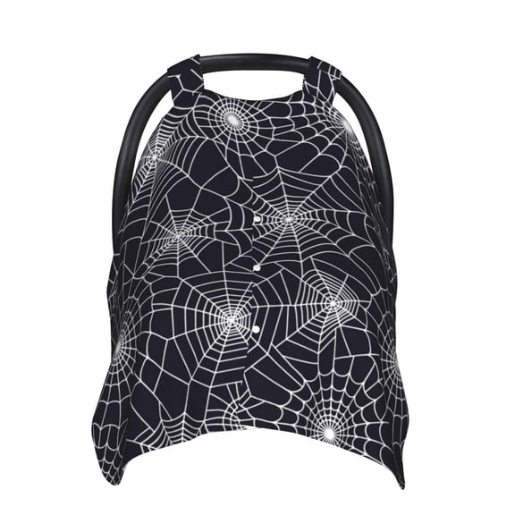 Car Seat Cover Baby - Halloween spiderweb cobweb Breathable Infant Car Seat Cover for Baby Carseat, Lightweight Comfort Baby Essentials Must Haves Newborn Stuff for Girl Boy