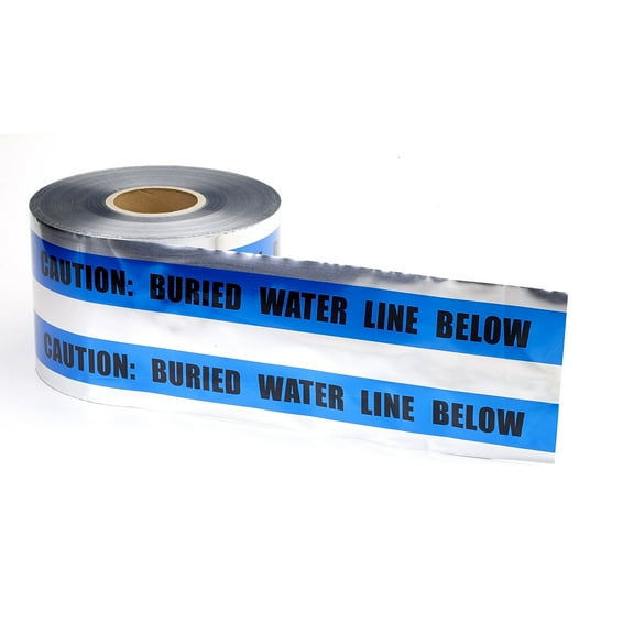 Mutual Industries "Buried Water Line" Underground Detectable Tape 6" x 333.33 yds. Blue