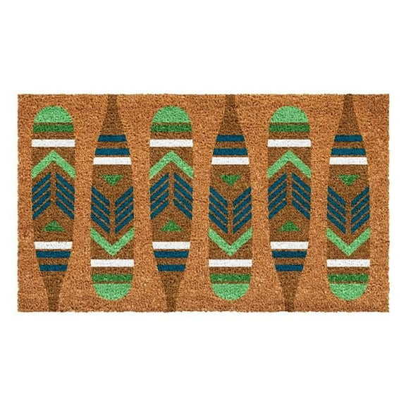 17 x 29 in. Paddle Rectangular Doormat, Natural & Black