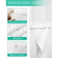 thumbnail image 3 of No Hook Shower Curtains with Snap in Liner, Green Blue Succulent Waterproof Fabric Shower Curtain, Summer Botanical Tropical Double Layers & See-Through Top Window Bathroom Curtains 72''x84'', 3 of 6