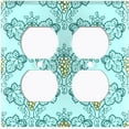 thumbnail image 3 of Metal Light Switch Plate Cover Elegant Yellow Grape Vine Damask Sky Blue DAM090, 3 of 13