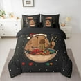 thumbnail image 2 of Homewish Christmas Capibara Lover Bedding Comforter Set 7pcs, Tokyo Japanese Ramen King Bedding Sets, Dreamy Glitter Stars Print Reversible Bed Sheets, Lightweight Room Decor, 2 of 7