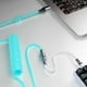 thumbnail image 5 of Cable USB tipo C en espiral, cable USB C dividido para teclado mecánico, carga de teléfono Azul Blanco (Actualizado), 5 of 9