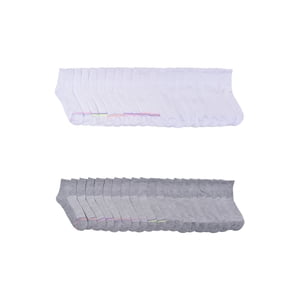 Wonder Nation Girls Ankle Socks, 20-Pack White