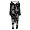 thumbnail image 6 of Frostluinai Ugly Christmas Fuzzy Fleece Onesies Pajamas Women Zipper Hooded Warm Sherpa Jumpsuit Sleepwear Xmas Graphic Playsuit Loungewear, 6 of 6