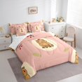 thumbnail image 3 of Castle Fairy Animal Capybara Bedding Comforter Set 7-Piece for Preppy Children,Cartoon Cute King Bedding Sets,Cartoon Wildlife Ultra Soft Bed Sheets,Microfiber Bedroom Decor,Reversible, 3 of 8