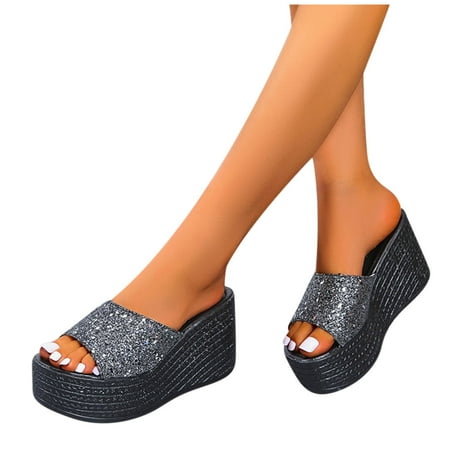 

Utoimkio Slide Sandals for Women Slip On Summer Casual Platform Wedge Sandals for Women with Arch Support Casual Comfortable Dance Slippers
