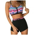 thumbnail image 1 of Huesdet Women Two Piece Swimsuits High Waisted Bikini Set Tummy Control Full Coverage Ruched Tie Knot Bathing Suits(Purple,XL), 1 of 7