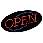 COSCO 098099 LED "OPEN" Sign- 10 1/2: x 20 1/8"- Red " Blue Graphics