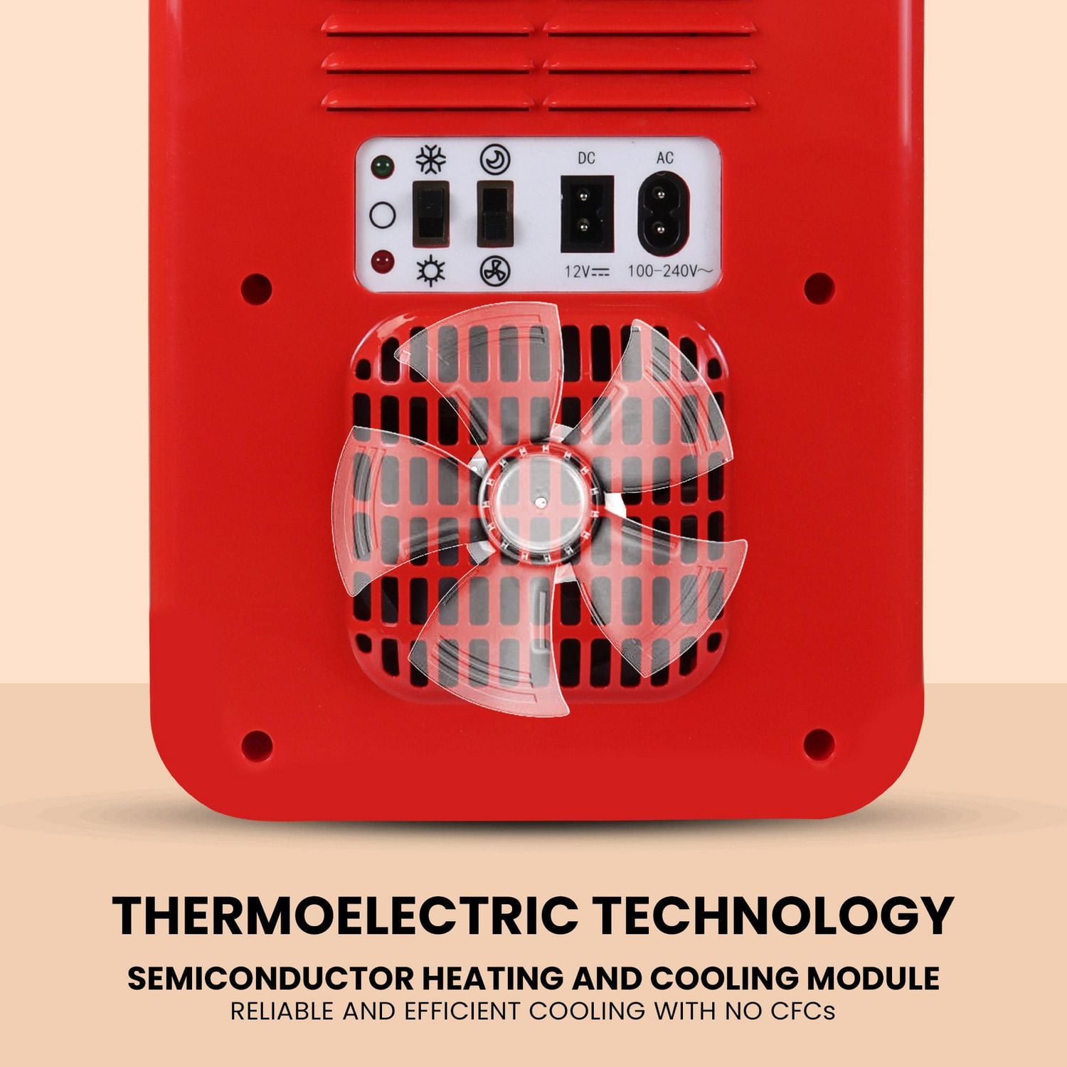 Coca-Cola 4L Portable Mini Fridge, 6 Can Mini Cooler/ Warmer for Travel, Office & Home- Red