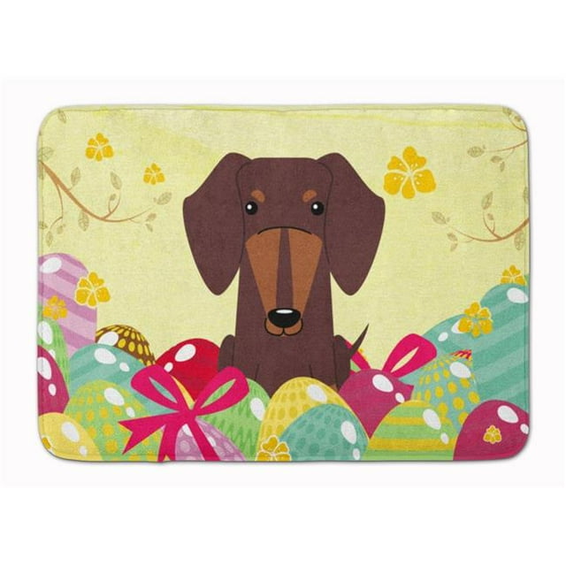 Carolines Treasures BB6131RUG Easter Eggs Dachshund Chocolate Machine Washable Memory Foam Mat